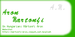 aron martonfi business card